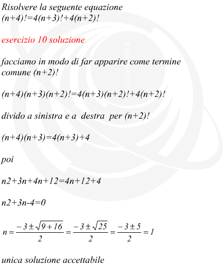 Esercizio equazione con le permutazioni