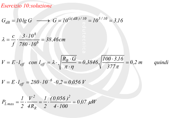 Massima potenza che pu assorbire un'antenna ricevente