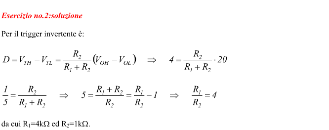 Comparatore con isteresi a ciclo inverso