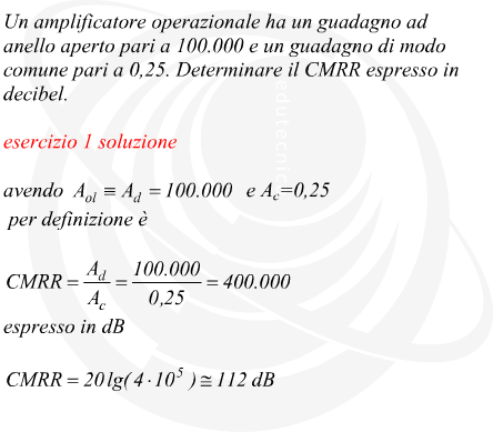 Amplificatore operazionale calcolo del CMRR