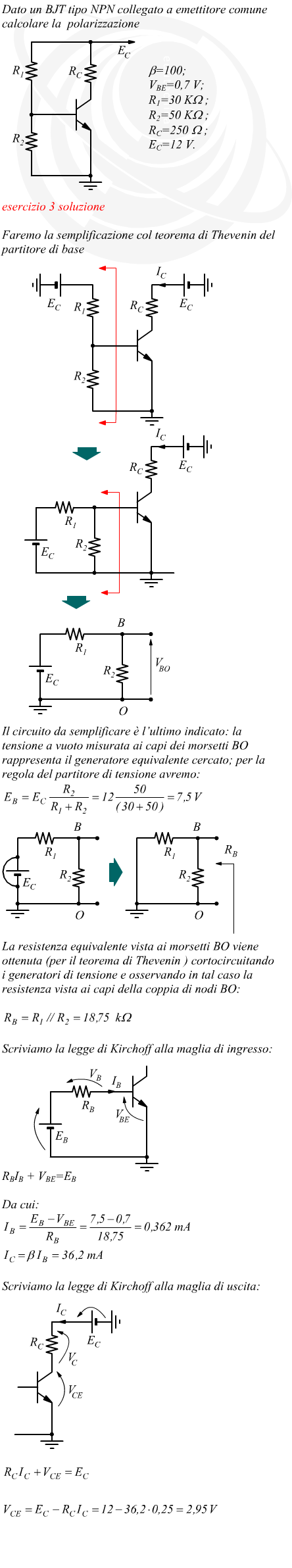 Polarizzazione transistor con partitore di base