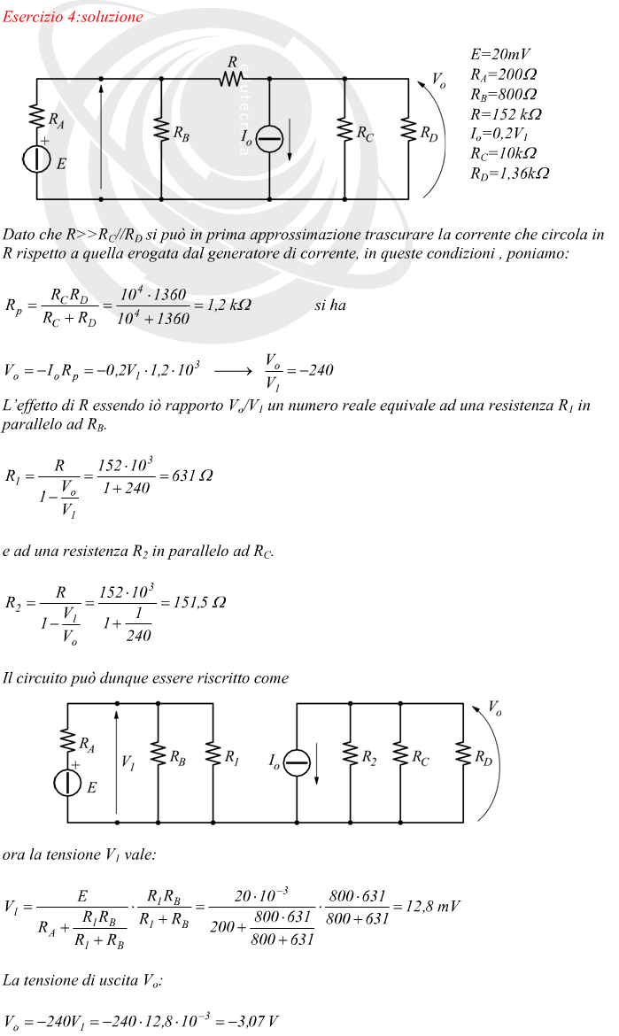 Rete elettrica semplificata con il teorema di Miller