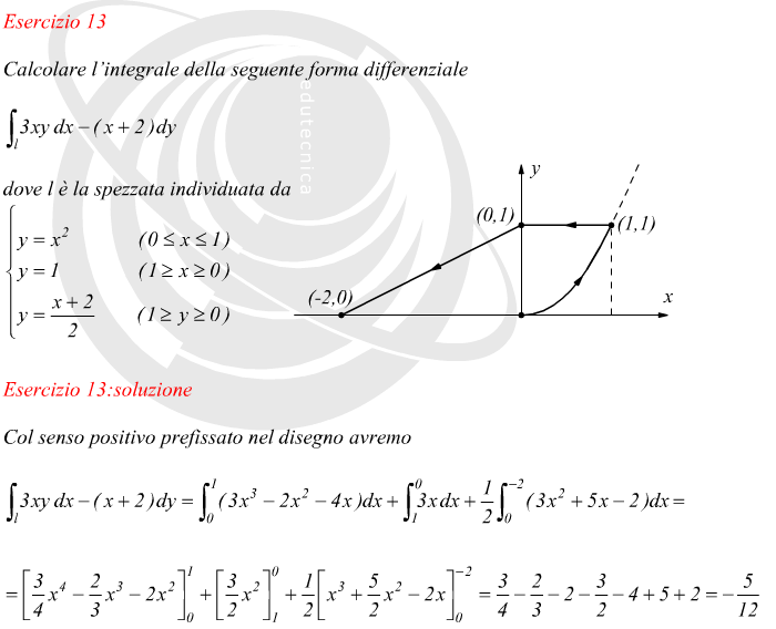 Integrazione di linea di una forma differenziale lineare
