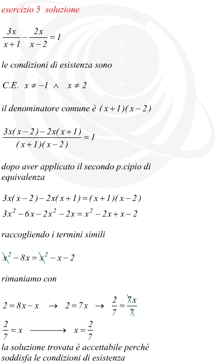 Come risolvere un'equazione numerica frazionaria