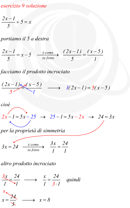 Esempio di  equazione numerica intera di primo grado determinata