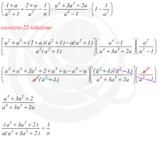 divisione e semplificazione di frazioni algebriche