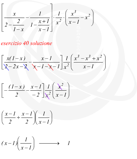 moltiplicazione di frazioni algebriche e monomi frazionari