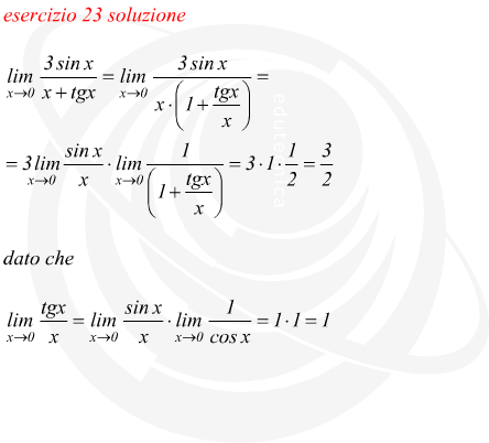 Limite di funzione trigonometrica fratta con forma di indecisione e limite notevole
