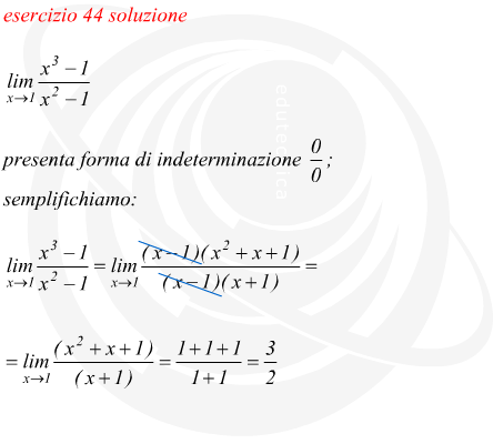 Limite di funzione razionale fratta con forma di indecisione 0/0