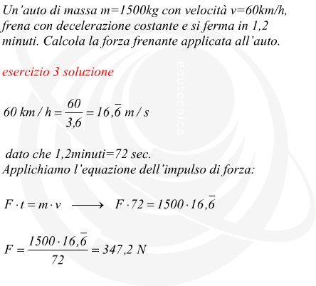 calcolo della forza frenante applicata ad un'auto