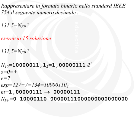 Rappresentazione in formato binario nello standard IEEE 754 di un numero decimale