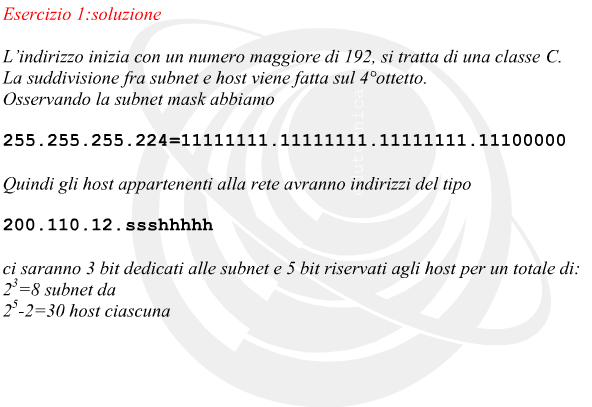 Dato indirizzo ip e maschera di sottorete trovare numero di sottoreti e host