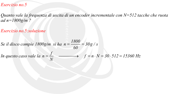 Se il disco compie 1800g/m  si ha  In questo caso vale la  