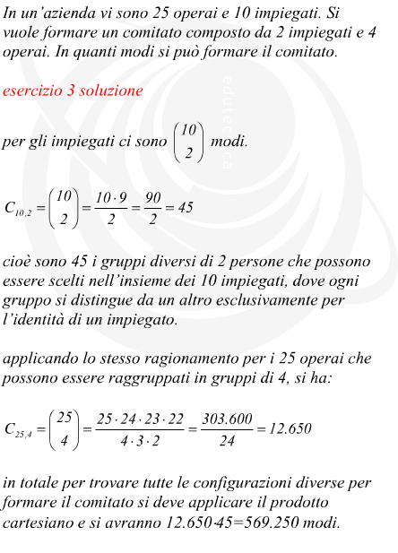 Calcolo combinatorio per la formazione di un gruppo di 2 persone su un insieme di 35