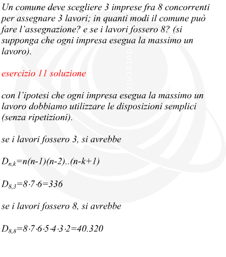 Disposizioni senza ripetizioni di 8 elementi in classe 3