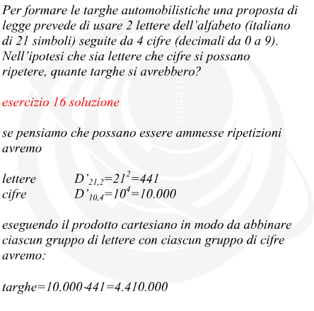 Calcolo combinatorio con le disposizioni di lettere e cifre