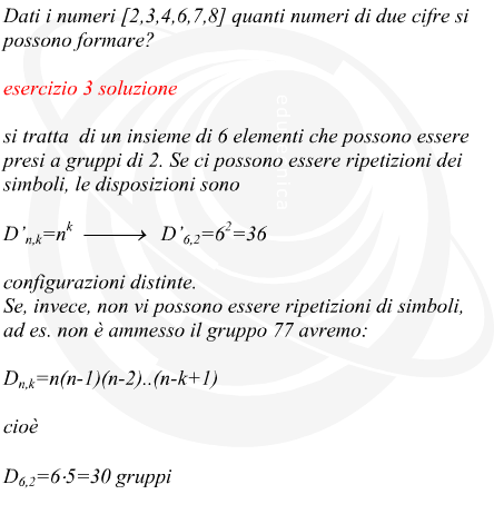 Disposizione di 6 elementi in classe 2