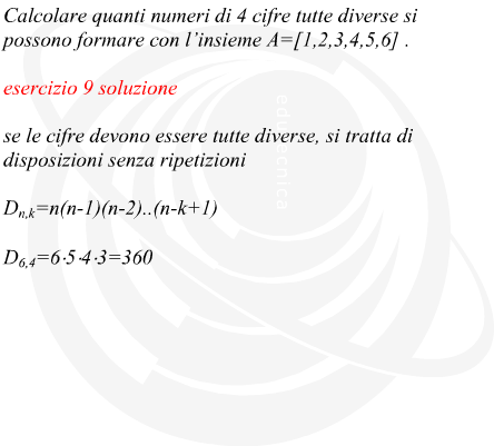 Disposizioni di 6 elementi in classe 4