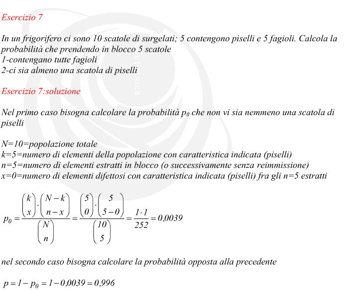 distribuzione ipergeometrica estrazione a grappolo