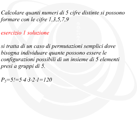 Calcolo combinatorio esercizi risolti sulle permutazioni
