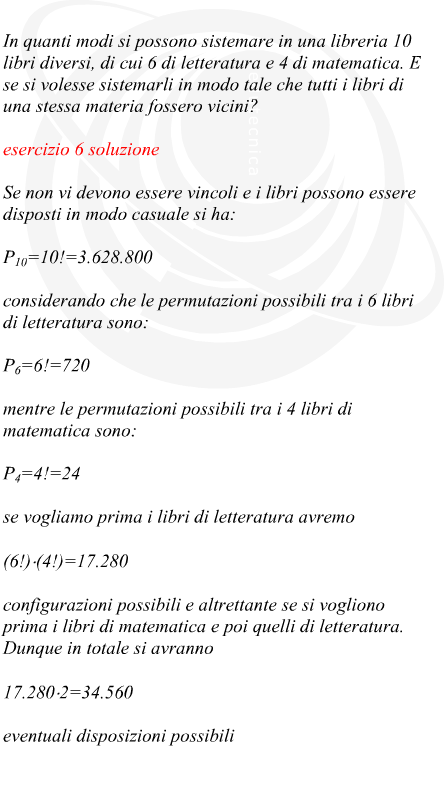 Calcolo combinatorio esercizi risolti sulle permutazioni