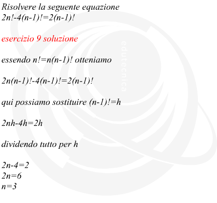 Calcolo combinatorio equazioni con le permutazioni