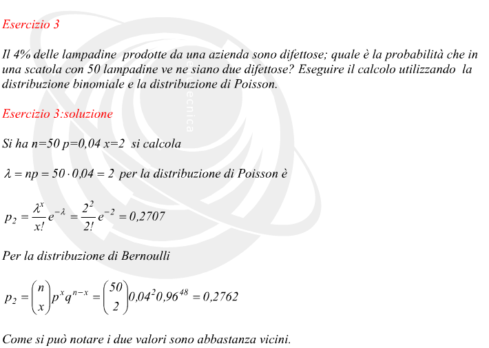 lampadine difettose distribuzione di Poisson e distribuzione di Bernoulli