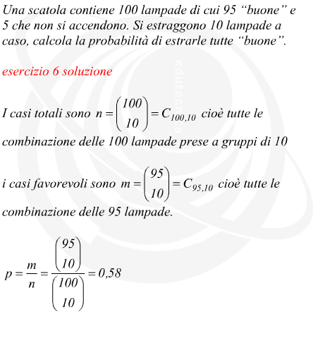 calcolo probabilit scatola con lampadine difettose