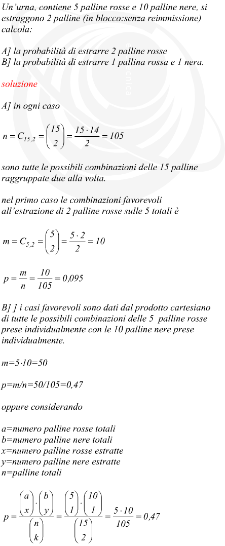 esempio calcolo probabilit con scatola con palline colorate