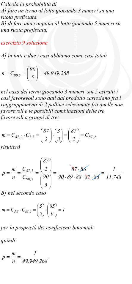 sulla probabilit di fare un terno al lotto