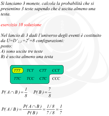 probabilit nel lancio di tre monete