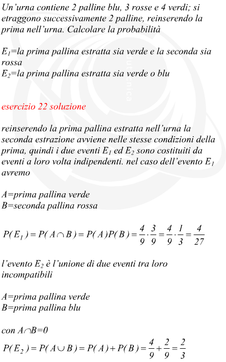 estrazione successiva di palline da un'urna con reimmissione probabilit condizionata