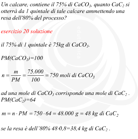 CaC2 che si otterr da 1 quintale di CaCO3