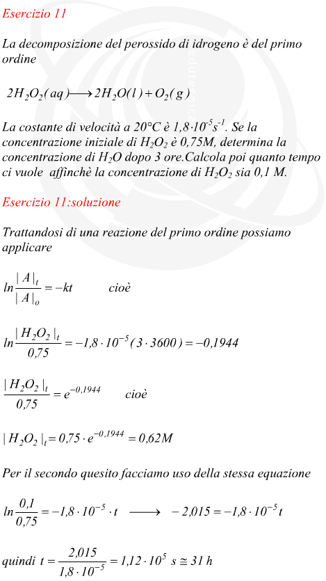 concentrazione finale in una reazione del secondo ordine