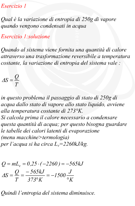 Entropia e cambio di stato