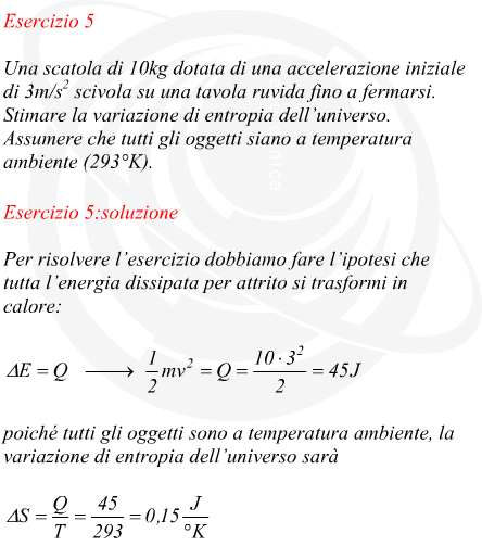 variazione di entropia di un oggetto che striscia