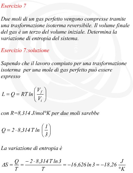 Entropia di una trasformazione isoterma