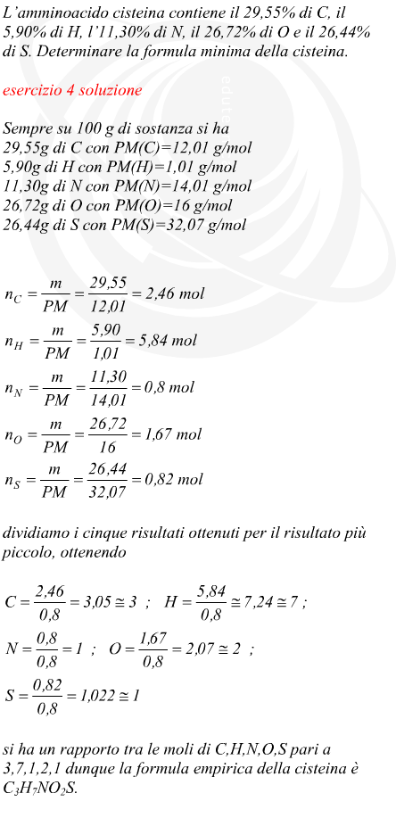 Formula minima della cisteina