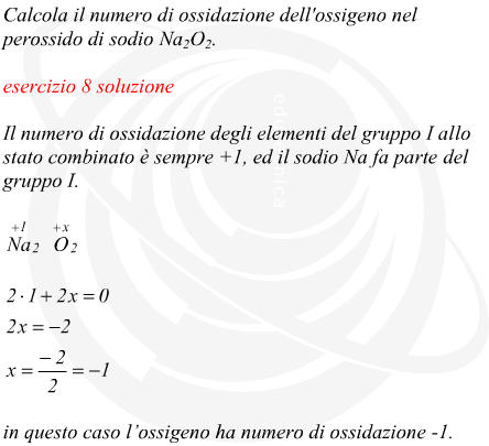 Numero di ossidazione degli elementi del perossido di sodio