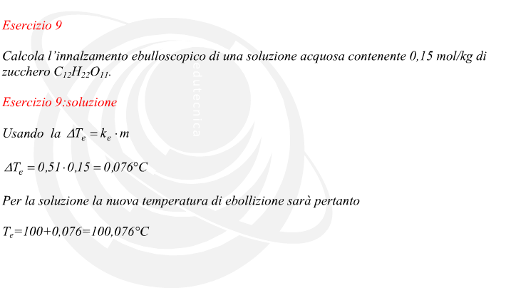 innalzamento ebulloscopico soluzione saccarosio