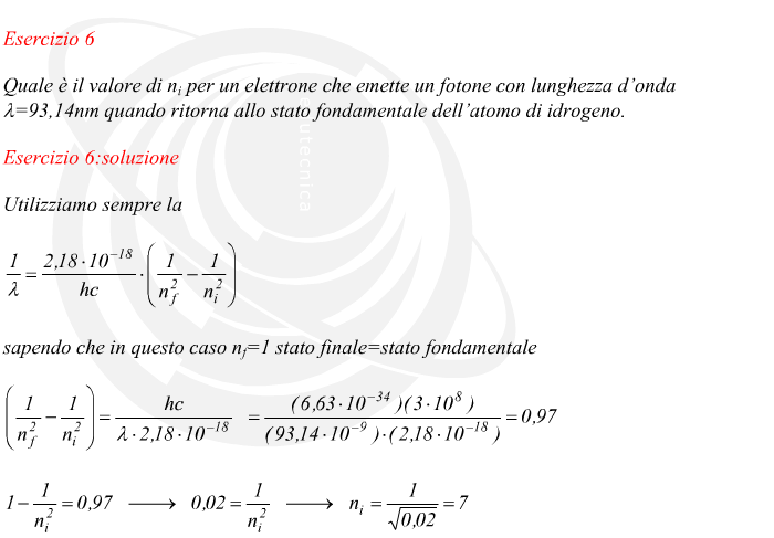 Utilizziamo sempre la sapendo che in questo caso nf=1 stato finale=stato fondamentale