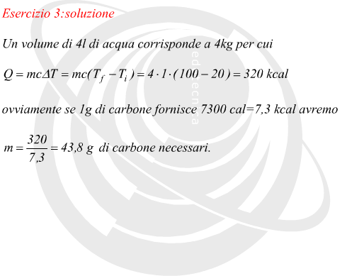 Massa di carbone necessaria per scaldare acqua