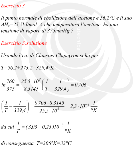 Tensione di vapore dell'acetone ad una data temperatura