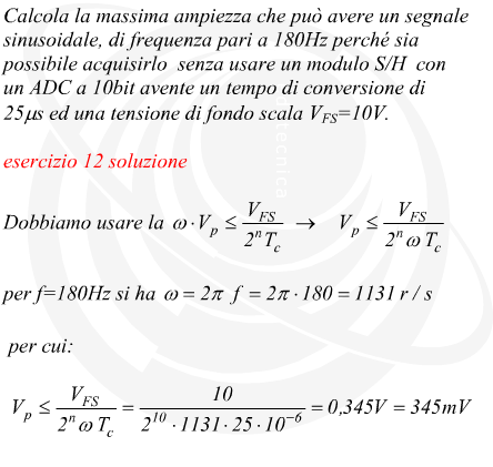 Massima ampiezza di un segnale analogico da convertire in forma digitale