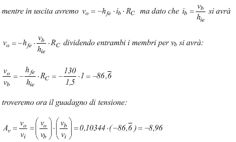 Amplificazione di un amplificatore emettitore comune