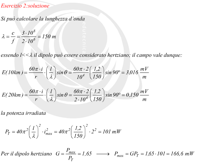 Potenza trasmessa da un dipolo