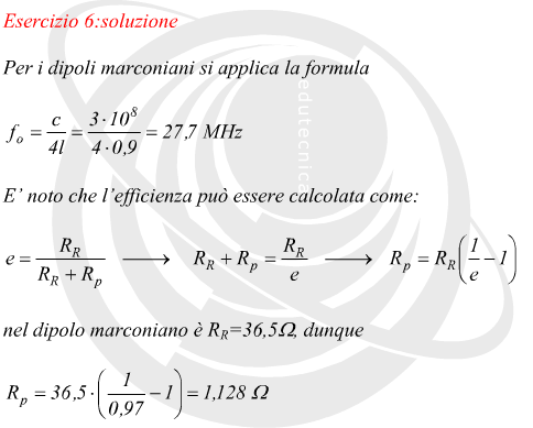 frequenza di risonanza di un dipolo marconiano