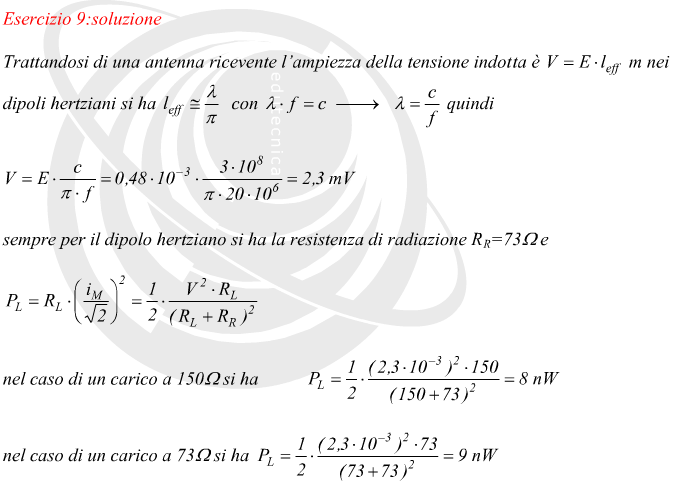 Dipolo hertziano potenza trasferita ad utilizzatori diversi