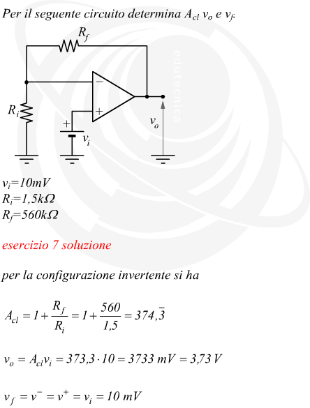 amplificazione e tensione di uscita amplificatore operazionale non invertente