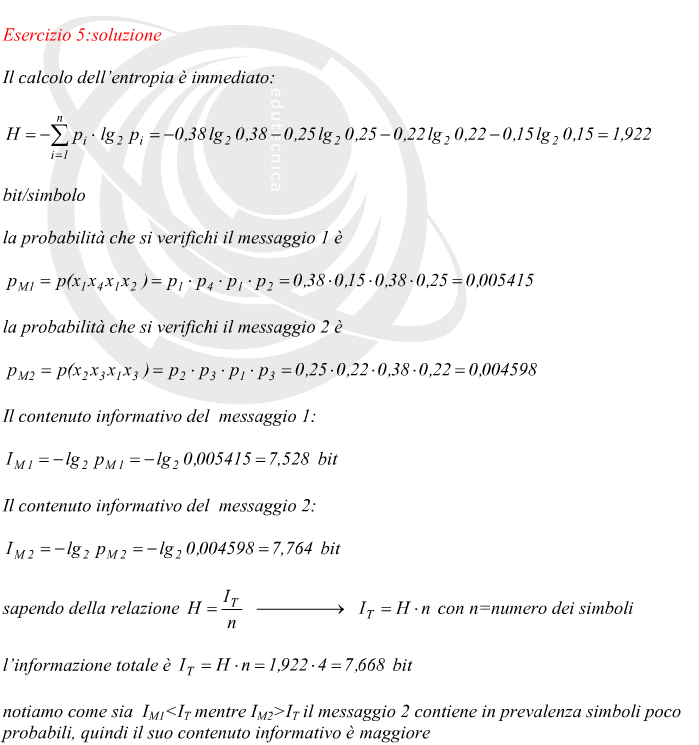 contenuto informativo di un messaggio
